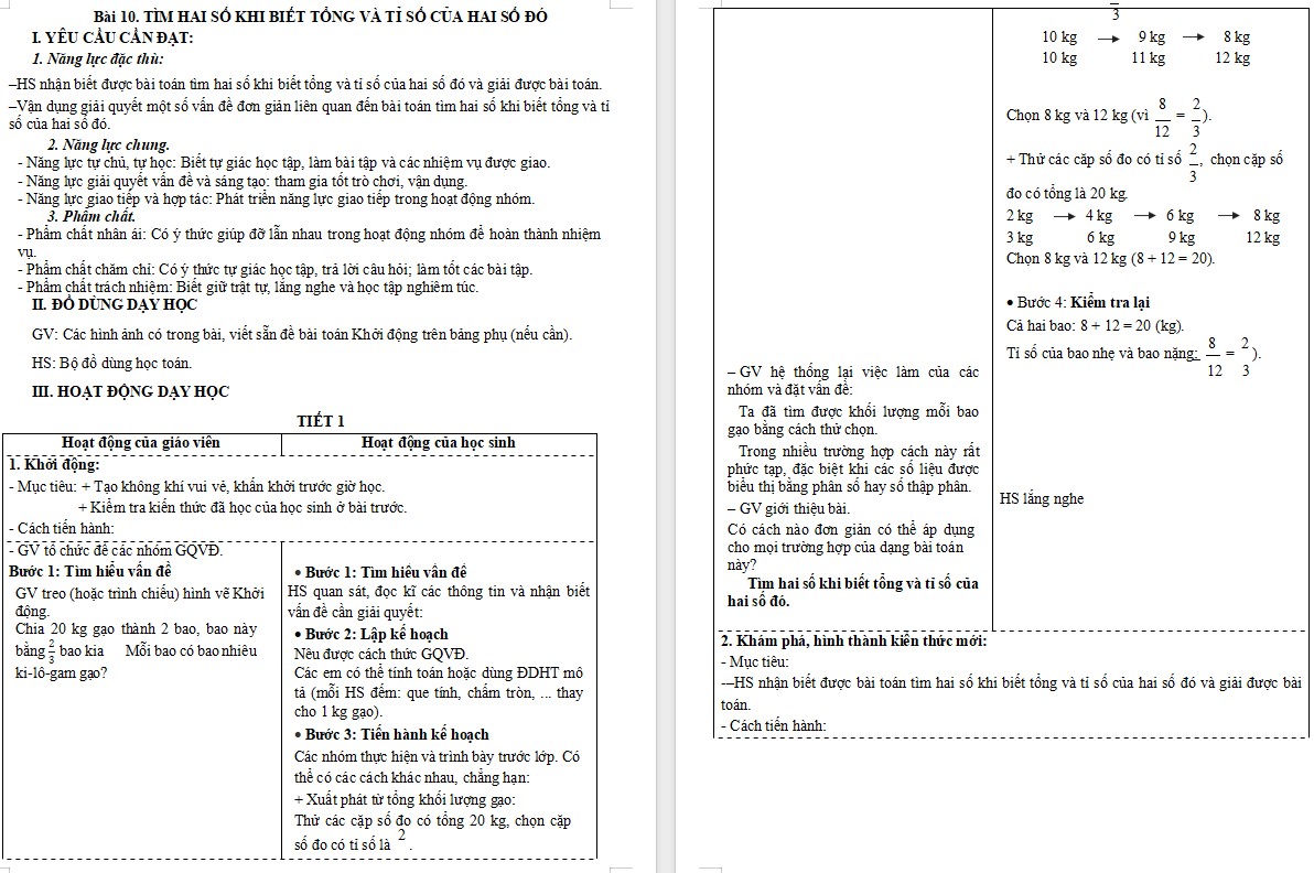 Giáo án Toán 5 CTST Bài 10