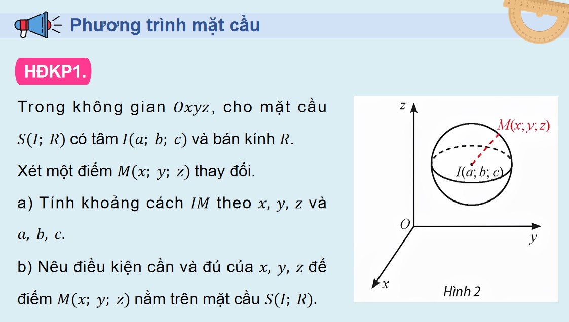 PowerPoint Toán 12 CTST Bài Phương trình mặt cầu