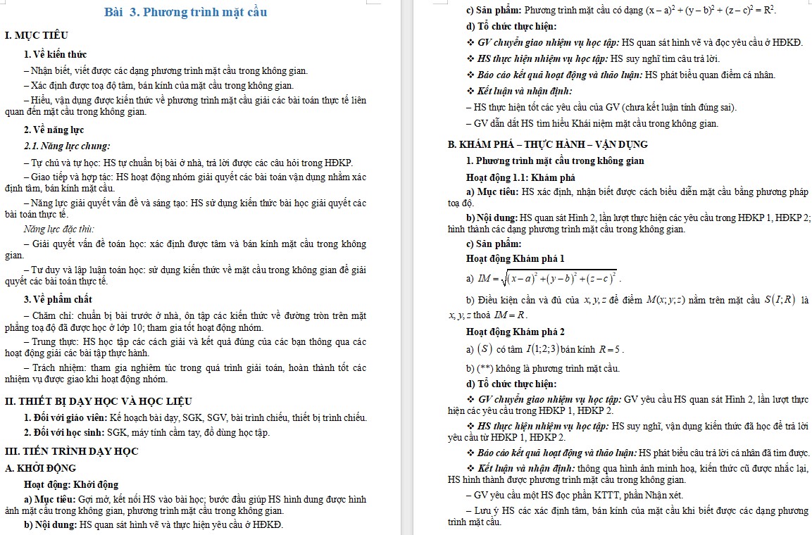 Giáo án Bài 3 Chương 5 Toán 12 Chân trời sáng tạo