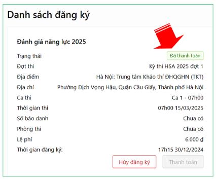Hướng dẫn đăng ký thi HSA 2025