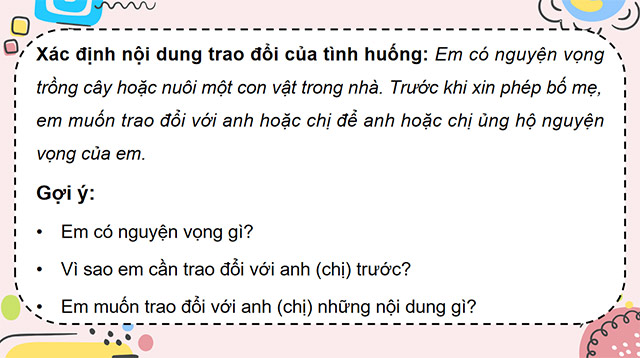 PowerPoint Tiếng Việt 5 Trao đổi ý kiến với người thân Trồng và chăm sóc cây cối, vật nuôi
