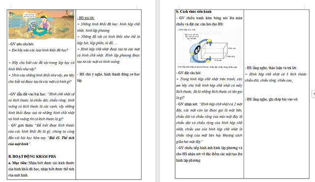 Giáo án Toán 5 Thể tích của một hình