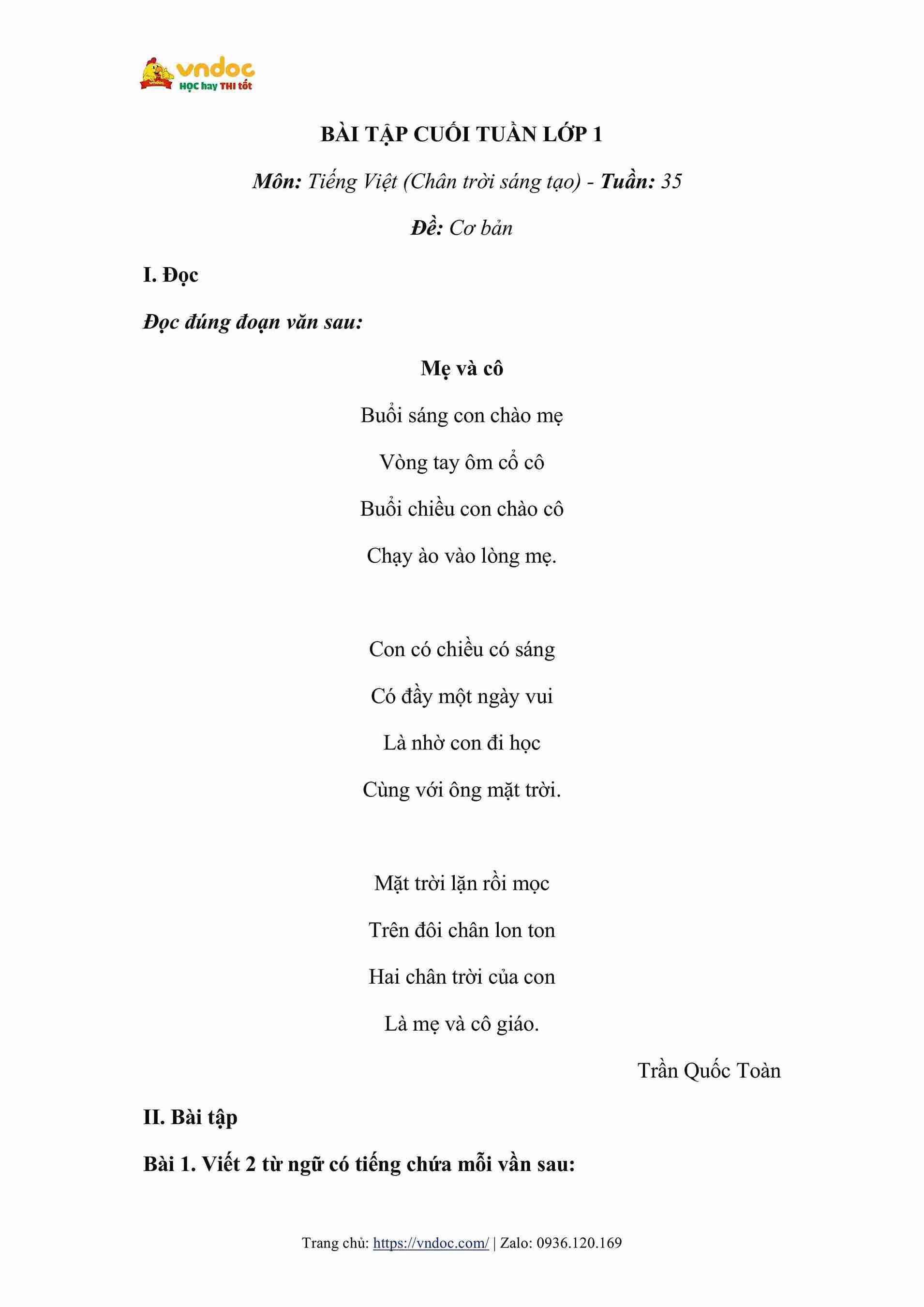 bai tap cuoi tuan tieng viet lop 1 ctst tuan 35 hinh anh 0 1*671530