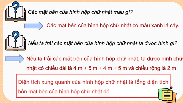 PowerPoint Toán 5 Diện tích xung quanh và diện tích toàn phần của hình hộp chữ nhật