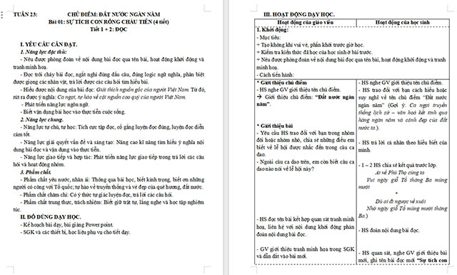 Giáo án Tiếng Việt 5 Sự tích con Rồng cháu Tiên