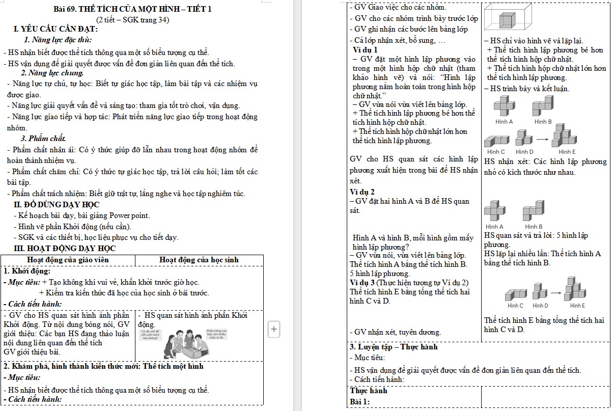 Giáo án Toán 5 CTST Bài 69