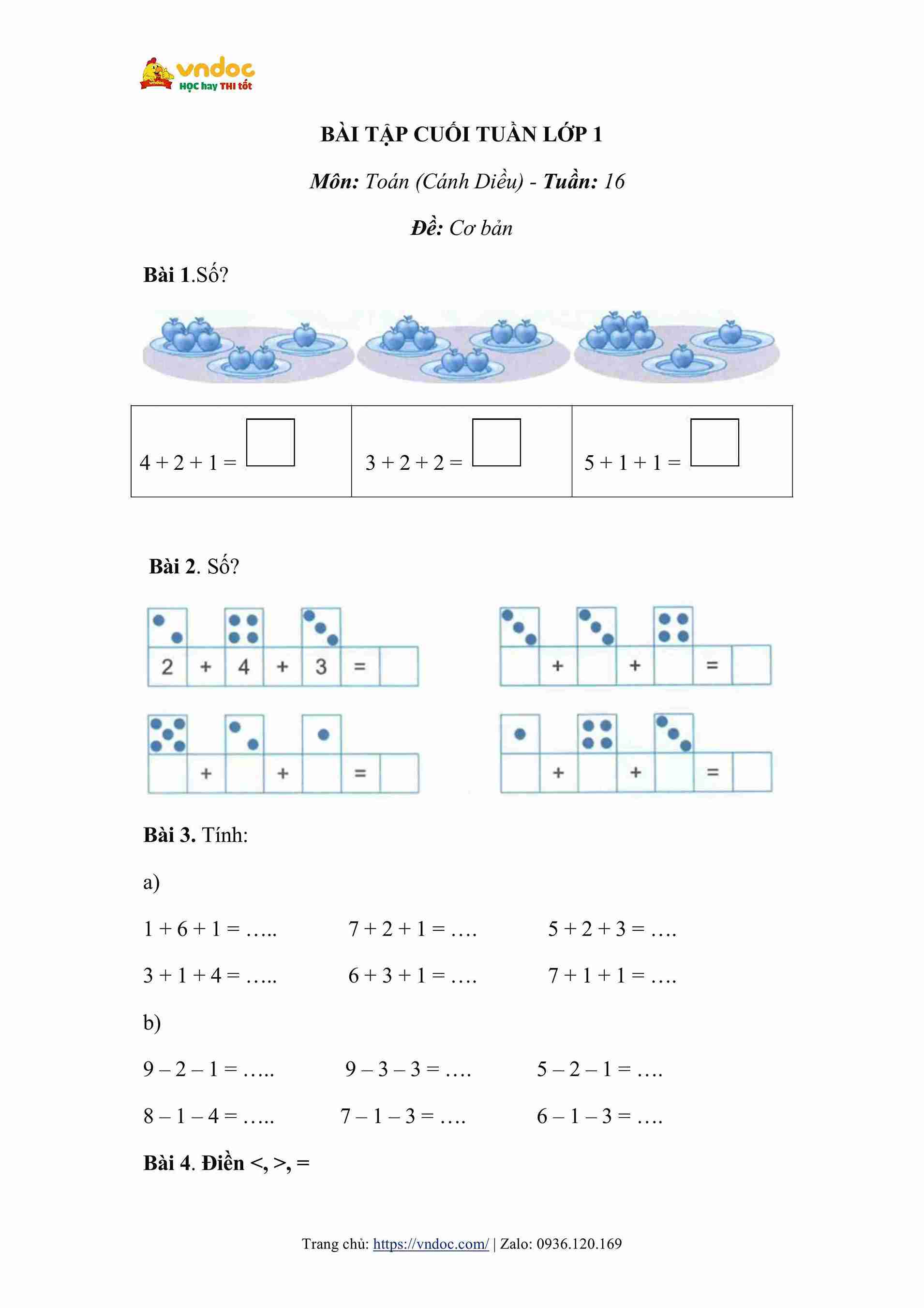 bai tap cuoi tuan toan lop 1 canh dieu tuan 16 hinh anh 0 1*675456
