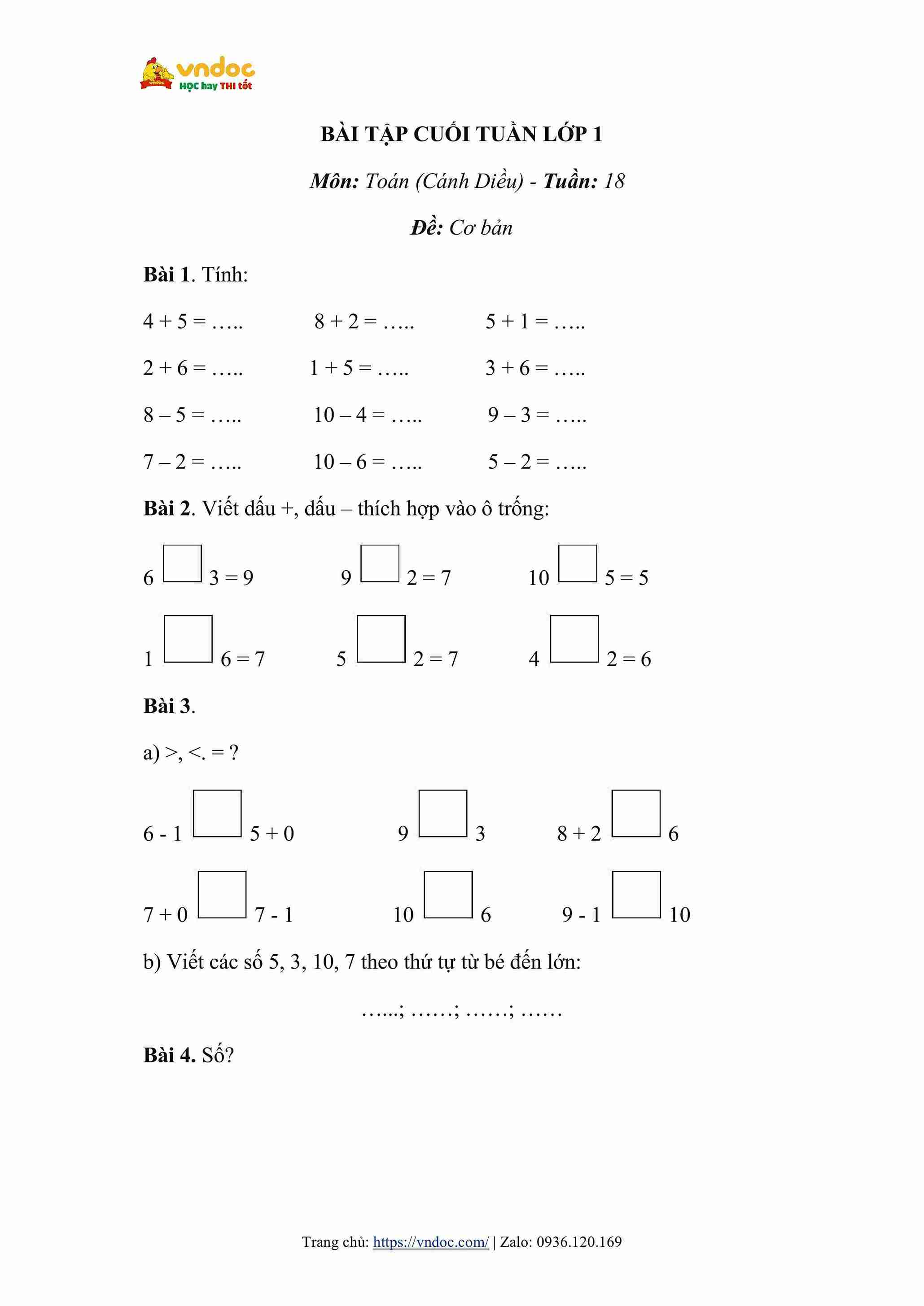 bai tap cuoi tuan toan lop 1 canh dieu tuan 18 hinh anh 0 1*675538