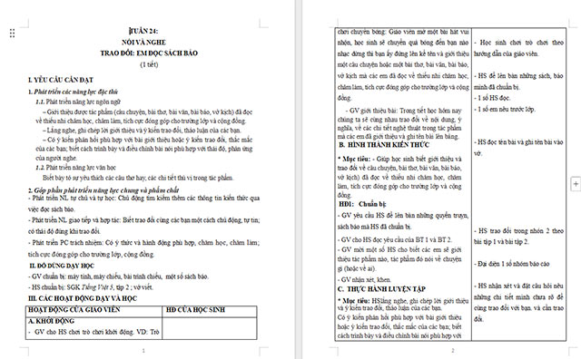 Giáo án Tiếng Việt 5 Trao đổi Em đọc sách báo