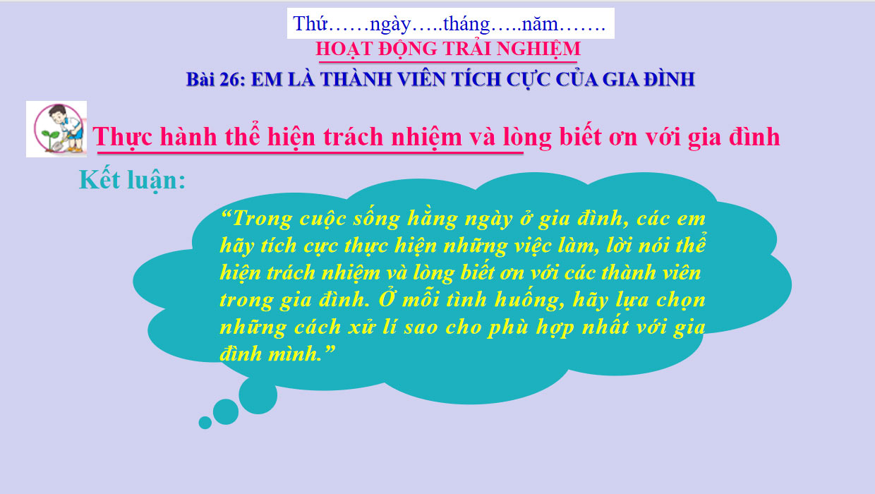 PowerPoint Hoạt động trải nghiệm 5 Tuần 26