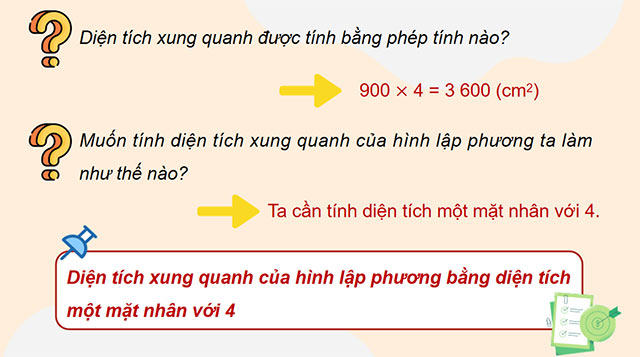 PowerPoint Toán 5 Diện tích xung quanh và diện tích toàn phần của hình lập phương