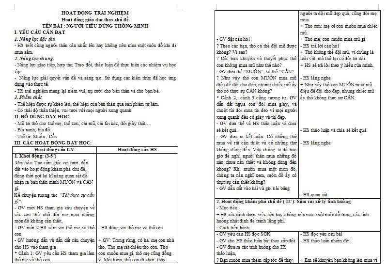 Giáo án Hoạt động trải nghiệm 3 Tuần 5