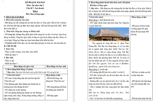 Giáo án Âm nhạc 3 Chủ đề 7 Tiết 1