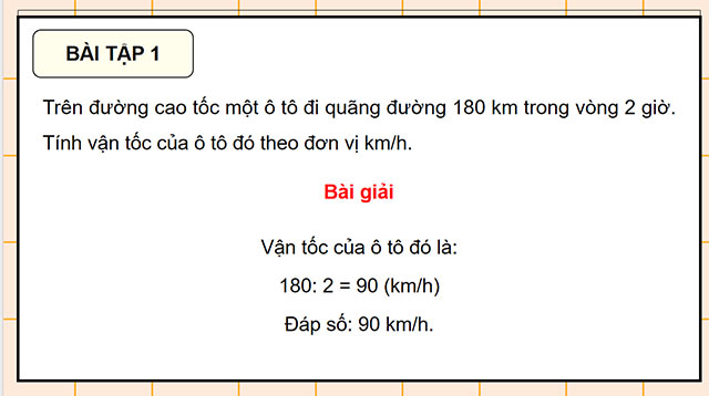PowerPoint Toán 5 Vận tốc của một chuyển động đều