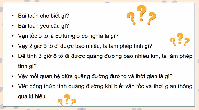 PowerPoint Toán 5 Quãng đường, thời gian trong chuyển động đều