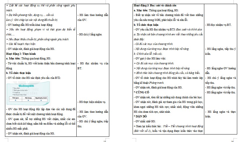 Giáo án Tiếng Việt 5 Bài 14: Viết chương trình hoạt động (Bài viết số 1)