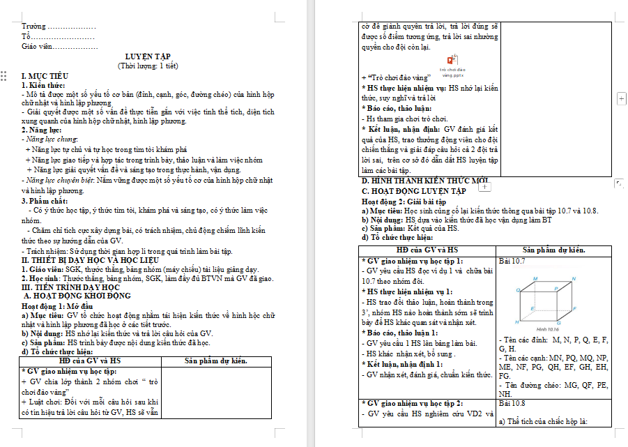 Giáo án Toán 7 Luyện tập trang 93