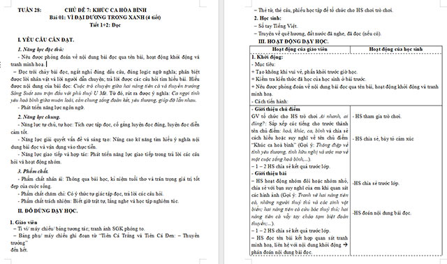 Giáo án Tiếng Việt 5 Vì đại dương trong xanh