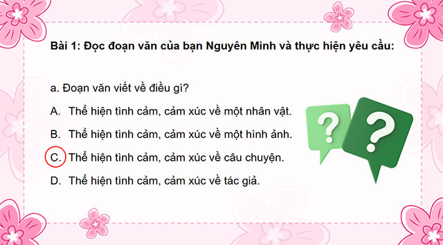 PowerPoint Tiếng Việt 5 Đoạn văn thể hiện tình cảm, cảm xúc về một câu chuyện