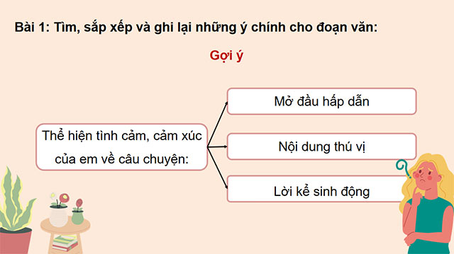 PowerPoint Tiếng Việt 5 Tìm ý cho đoạn văn thể hiện tình cảm, cảm xúc về một câu chuyện