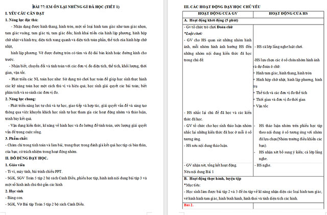 Giáo án Toán 5 Em ôn lại những gì đã học