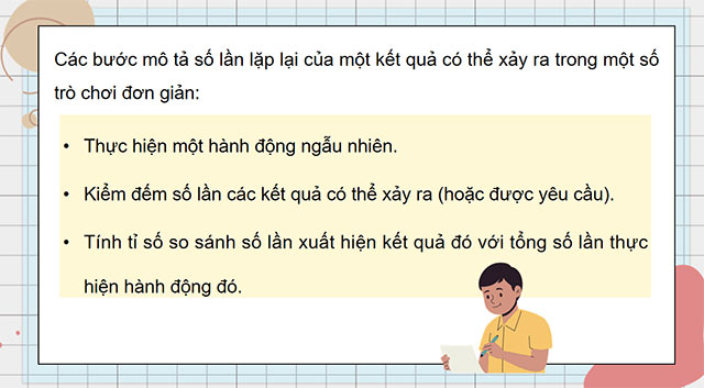 PowerPoint Toán 5 Mô tả số lần lặp lại của một kết quả có thể xảy ra trong một số trò chơi đơn giản