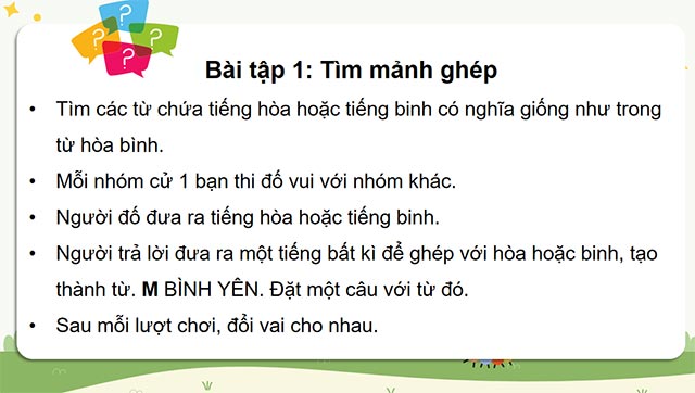 PowerPoint Tiếng Việt 5 Trò chơi mở rộng vốn từ Hoà bình