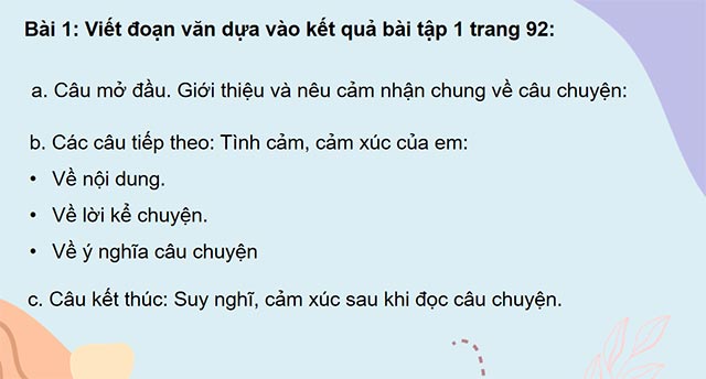 PowerPoint Tiếng Việt 5 Viết đoạn văn thể hiện tình cảm, cảm xúc về một câu chuyện