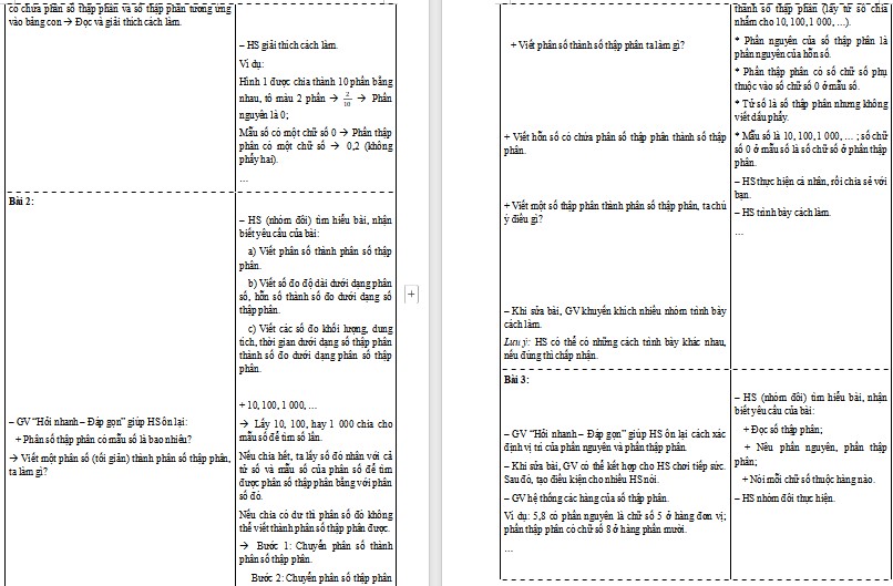 Giáo án Toán 5 CTST Bài Ôn tập số thập phân