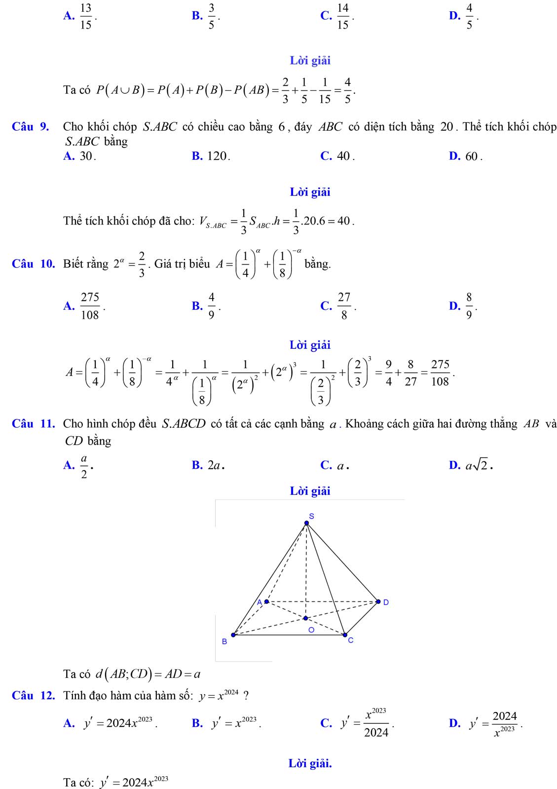Bộ đề thi học kì 2 môn Toán 11 cấu trúc mới