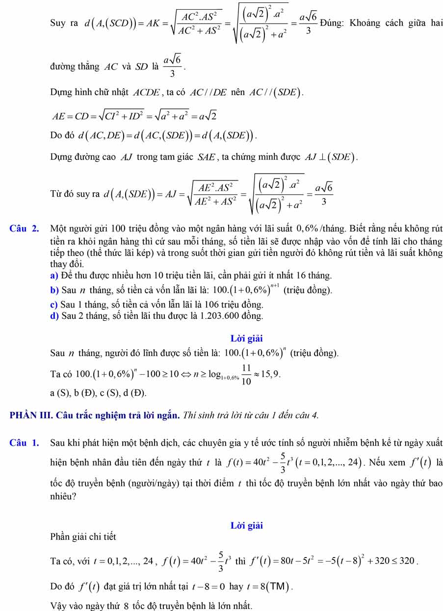 Bộ đề thi học kì 2 môn Toán 11 cấu trúc mới