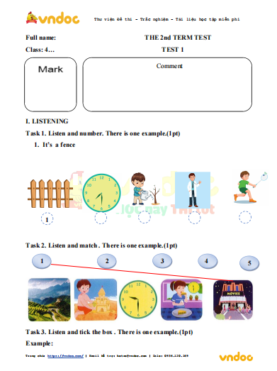 Đề thi học kì 2 lớp 4 môn Tiếng Anh Smart Start