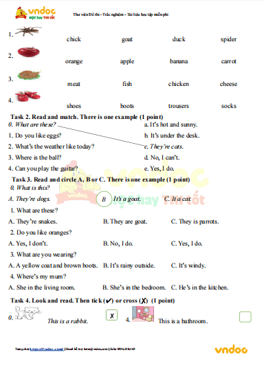 Đề thi Tiếng Anh lớp 3 học kì 2 English Discovery