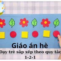 Giáo án hè: LQVT dạy trẻ sắp xếp theo quy tắc 1-2-1