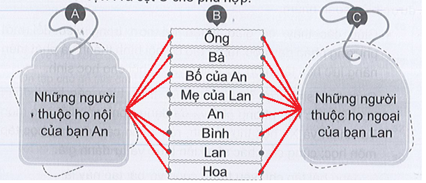 Vở bài tập Tự nhiên và xã hội lớp 3 trang 4, 5 Bài 1: Họ hàng nội, ngoại - Cánh diều (ảnh 1)