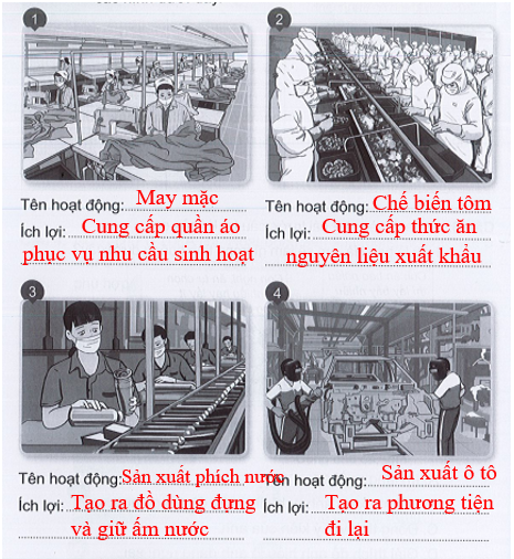 Vở bài tập Tự nhiên và xã hội lớp 3 trang 30, 31, 32 Bài 10: Hoạt động sản xuất công nghiệp và thủ công - Cánh diều (ảnh 1)