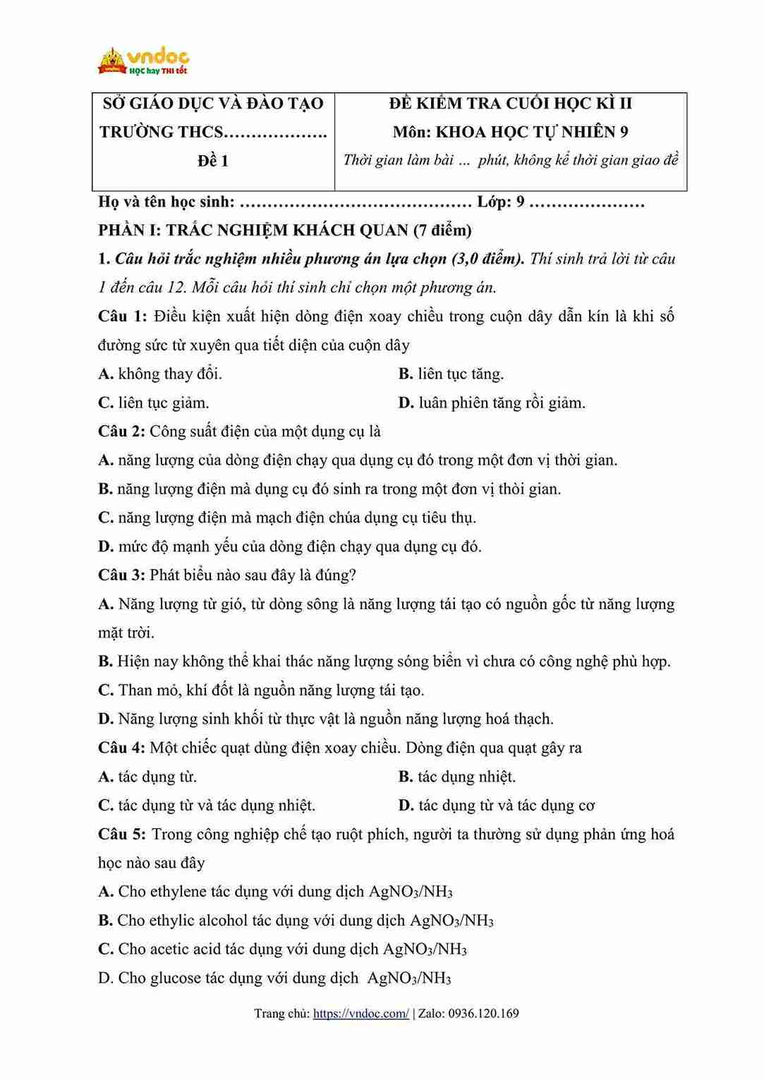 de thi cuoi hoc ki 2 lop 9 mon khoa hoc tu nhien sach cd cv7991 hinh anh 0 1*695785