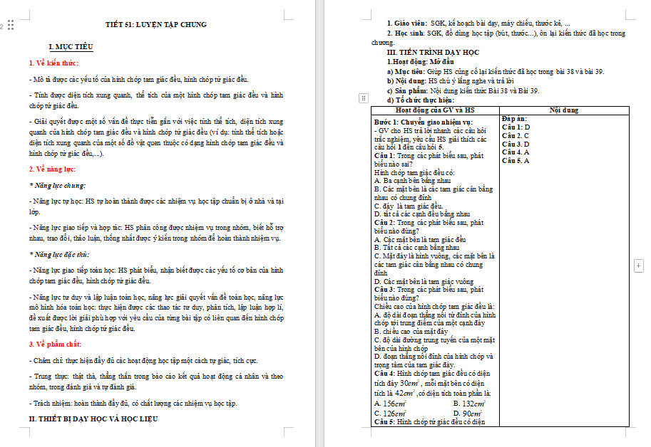  Toán 8 Luyện tập chung trang 121 