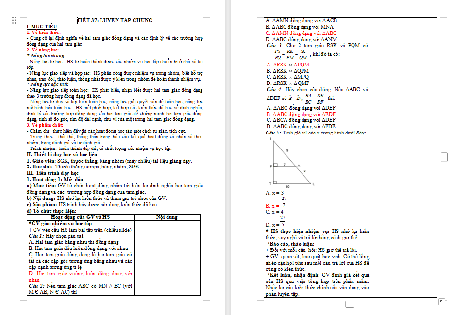 Toán 8 Luyện tập chung trang 91 