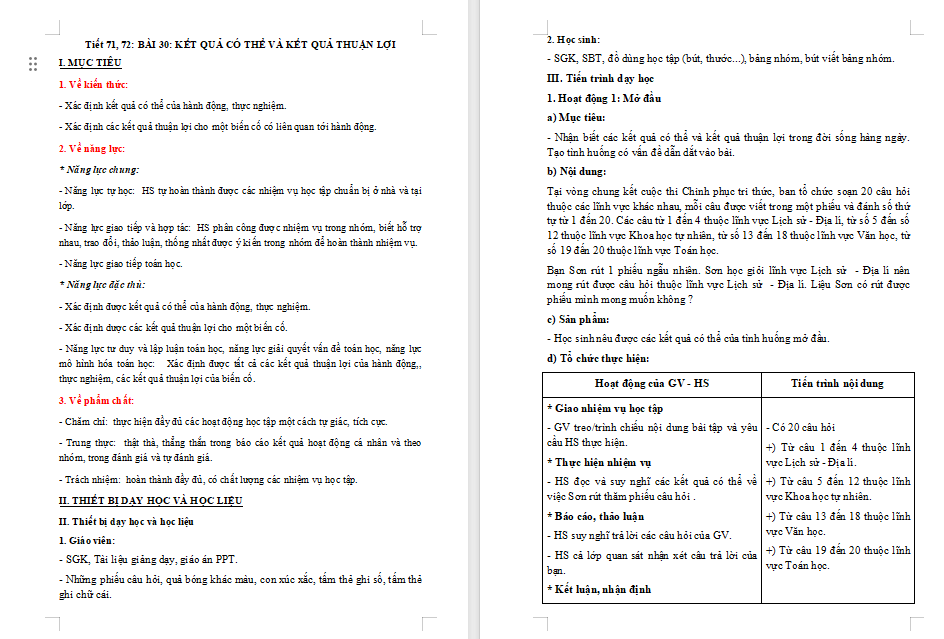 Giáo án PowerPoint Toán 8 Bài 30