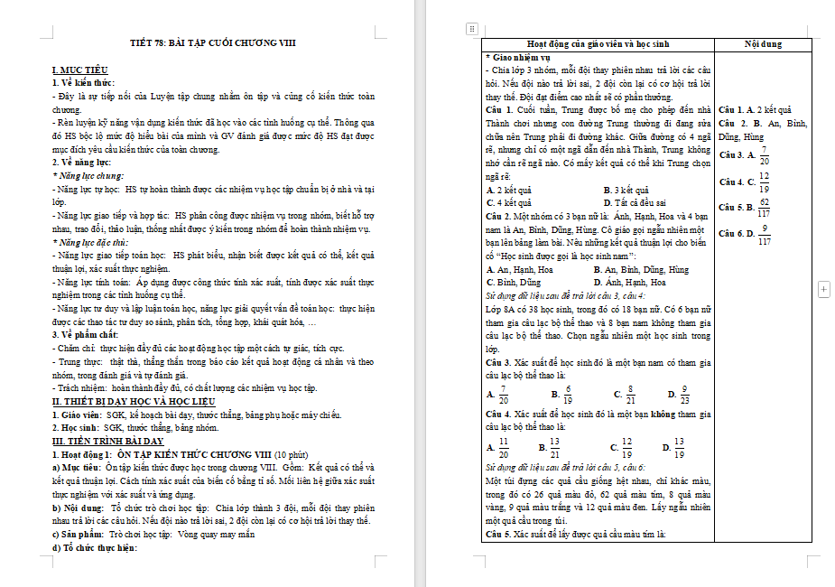 PowerPoint Toán 8 Bài tập cuối chương 8
