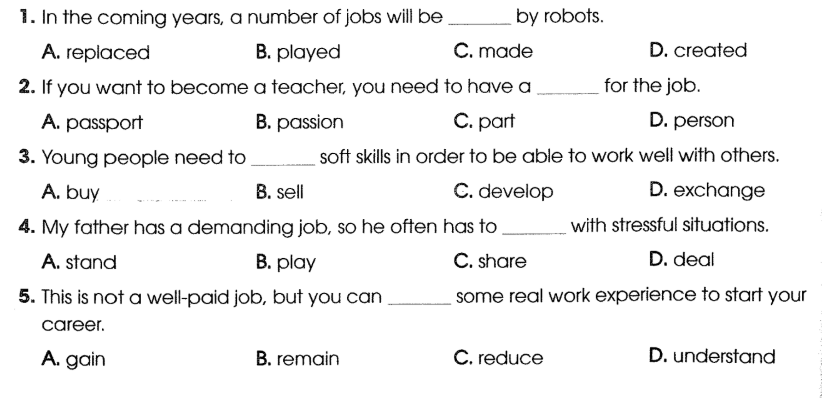 Sách bài tập Tiếng Anh 12 Global Success Unit 9 Vocabulary