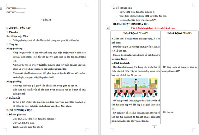 Giáo án Hoạt động trải nghiệm 5 Tuần 32