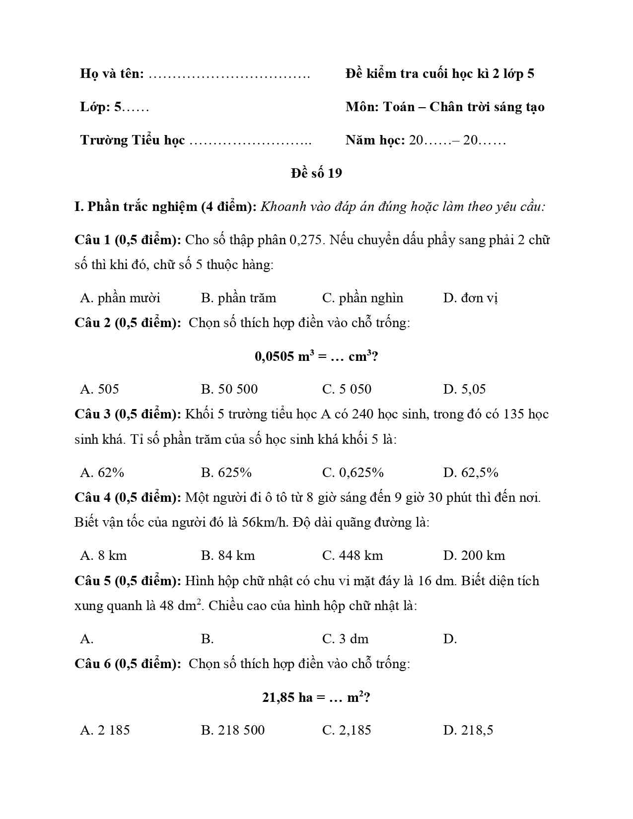 de thi toan 5 cuoi ki 2 sach ctst de 19 page 0001*700241