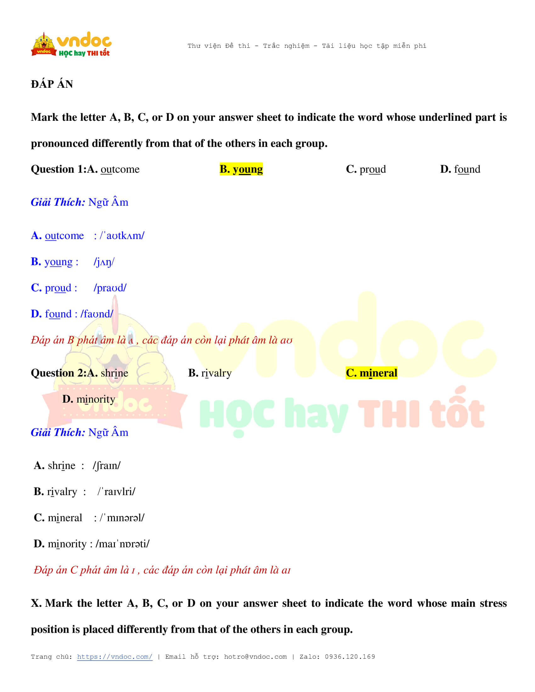 Đề thi thử vào 10 môn Tiếng Anh Hải Phòng số 1 có đáp án chi tiết - Đáp án 1