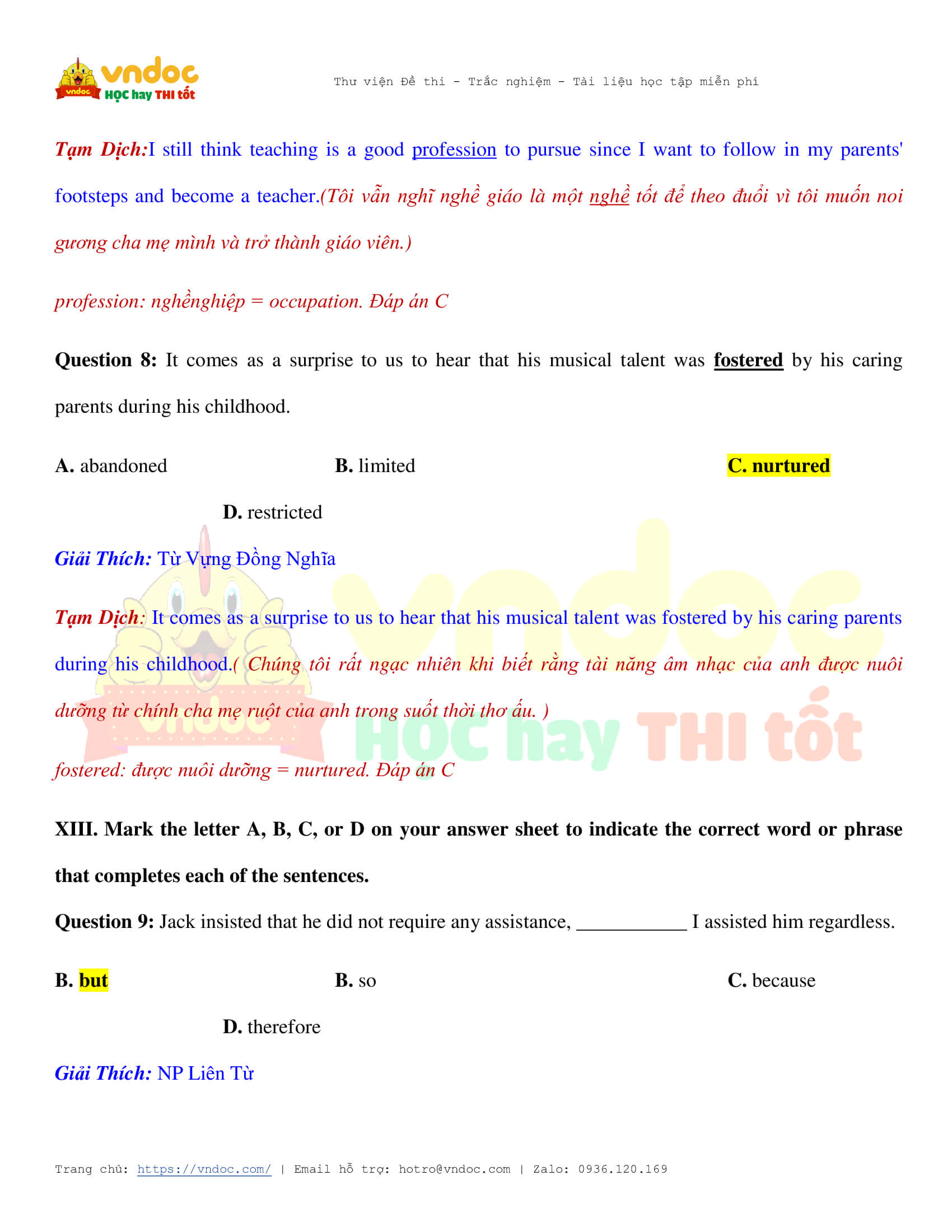 Đề thi thử vào 10 môn Tiếng Anh Hải Phòng số 1 có đáp án chi tiết - Đáp án 4