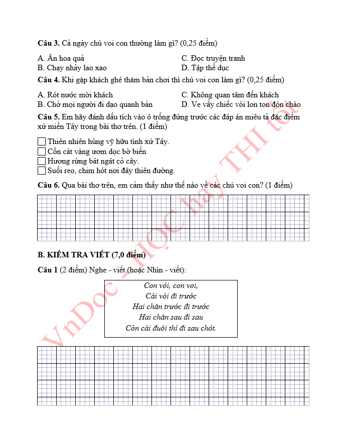 Phiếu bài tập ôn hè lớp 1 lên lớp 2 môn Tiếng Việt
