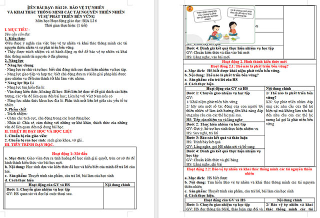 Giáo án Địa lí 6 Bài 29