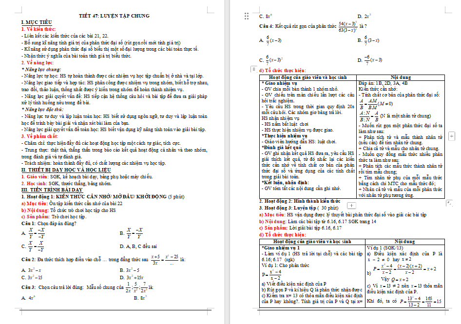Giáo án PowerPoint Toán 8 Bài 21
