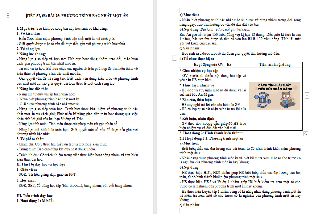 Phương trình bậc nhất một ẩn